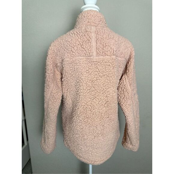 Nordstrom Elodie Blush Sherpa Zip Pullover Sweater XS - Picture 2 of 9